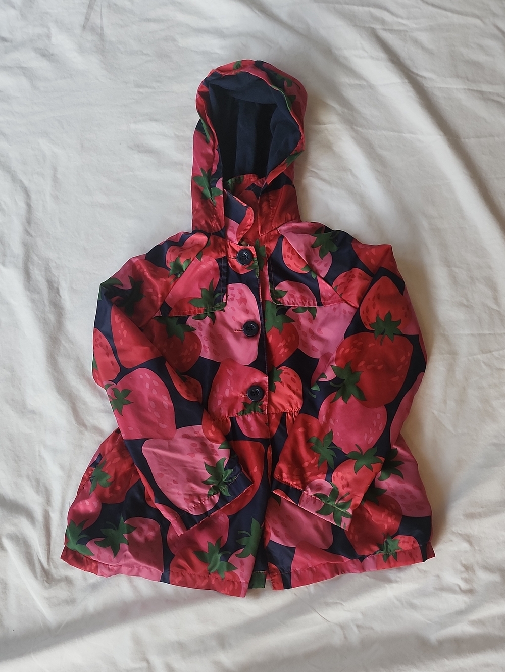 Crazy 8 Strawberry Love Size Small 5 6 Hooded Jacket With Strawberries